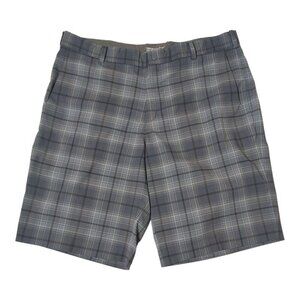 Nike Golf Plaid Shorts Mens 38 Preppy Tour Performance Gray Dri-Fit Lightweight